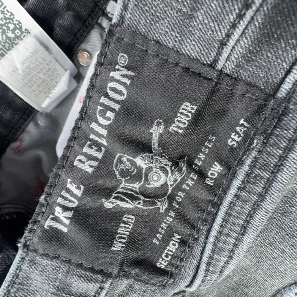 True Religion Geno Slim Fit Jeans Mens 34 Faded Black Stretch Denim Pants
